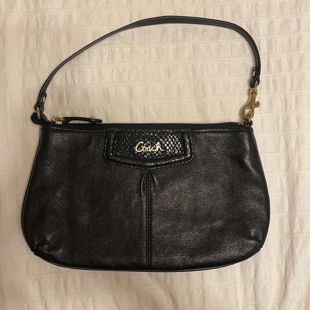 Coach Black Mini Shoulder Bag with Gold Hardware